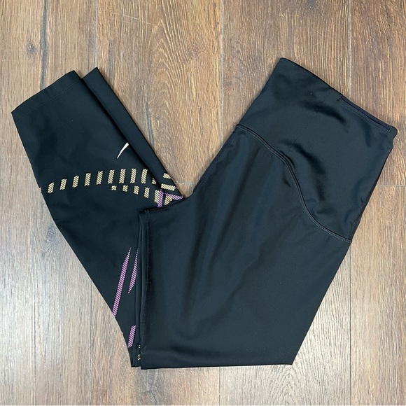 Nike Black and Purple Women's Leggings SZ XL - Picture 2 of 7